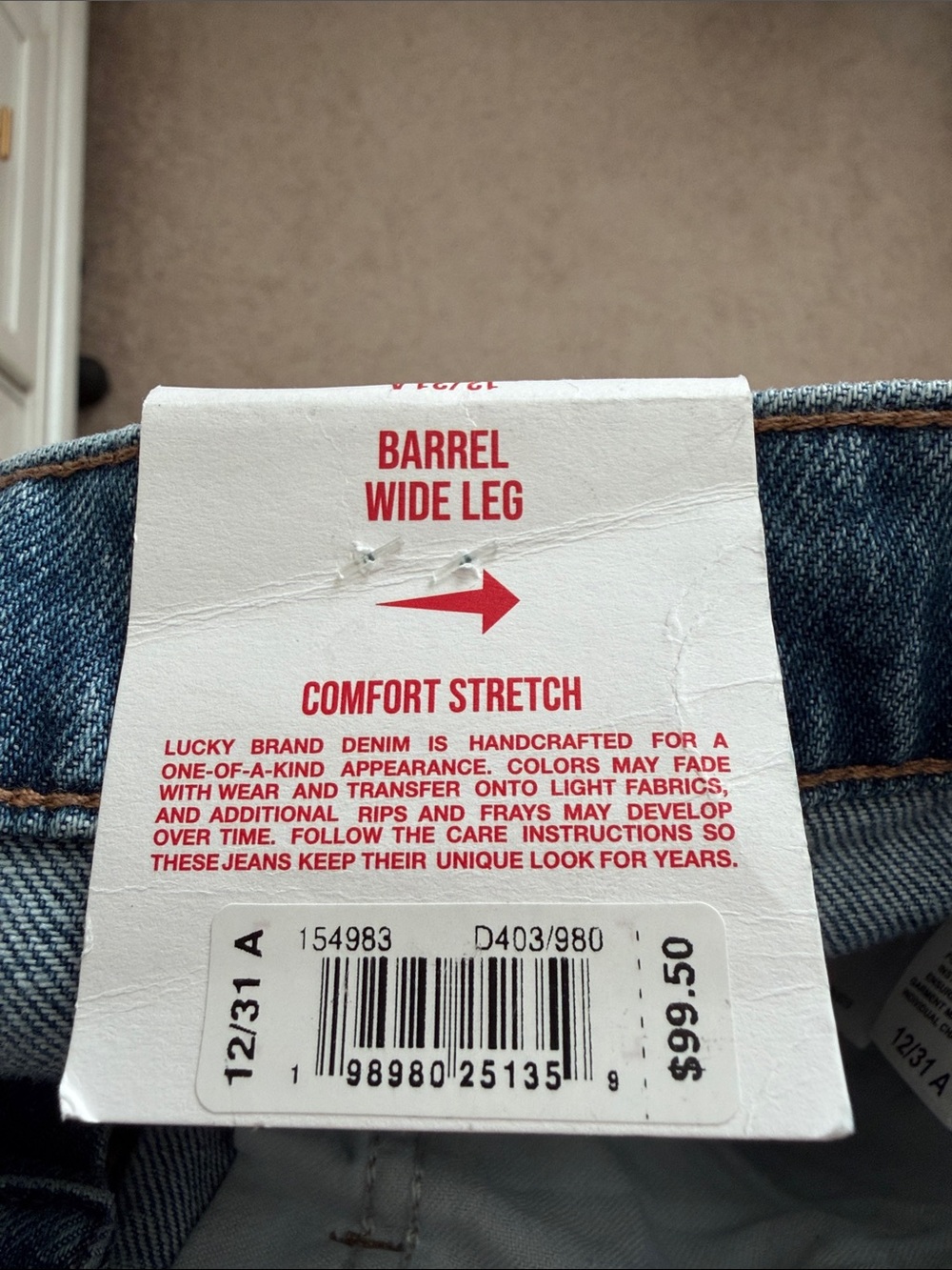 NWT Lucky Brand Barrel Wide Leg Jeans - Picture 6 of 6